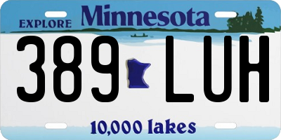 MN license plate 389LUH