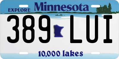 MN license plate 389LUI