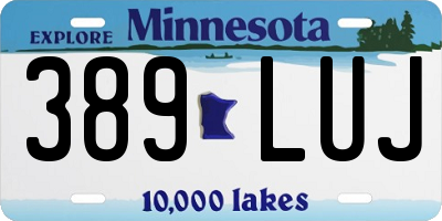 MN license plate 389LUJ