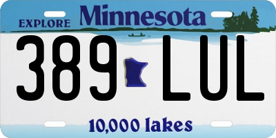 MN license plate 389LUL