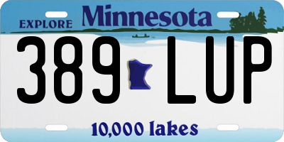 MN license plate 389LUP