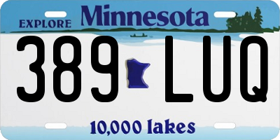 MN license plate 389LUQ