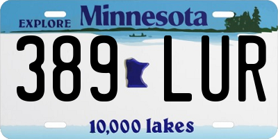 MN license plate 389LUR