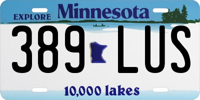 MN license plate 389LUS
