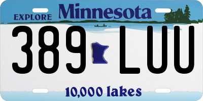 MN license plate 389LUU