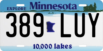 MN license plate 389LUY