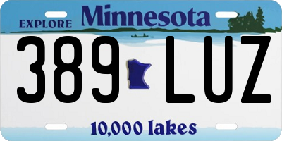 MN license plate 389LUZ