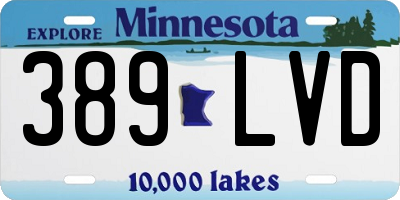 MN license plate 389LVD