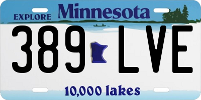MN license plate 389LVE