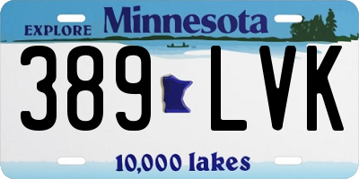 MN license plate 389LVK