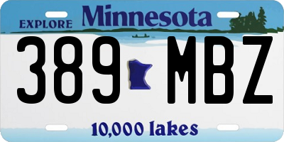 MN license plate 389MBZ