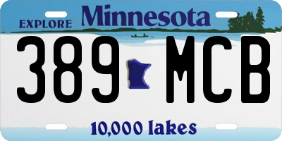 MN license plate 389MCB