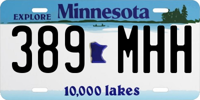 MN license plate 389MHH