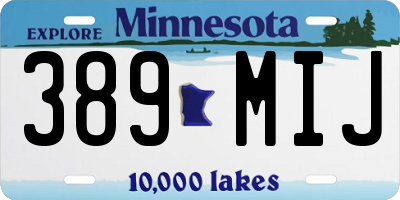 MN license plate 389MIJ