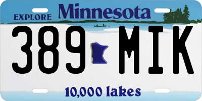 MN license plate 389MIK