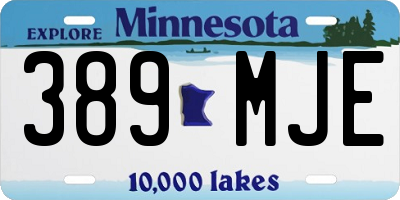 MN license plate 389MJE