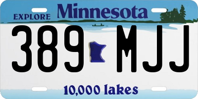 MN license plate 389MJJ