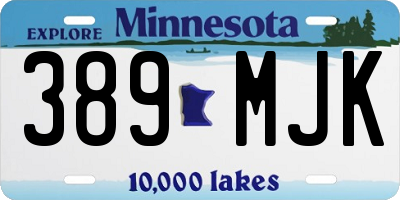MN license plate 389MJK