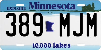 MN license plate 389MJM
