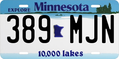 MN license plate 389MJN