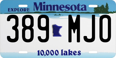 MN license plate 389MJO
