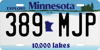 MN license plate 389MJP