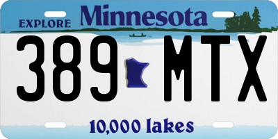 MN license plate 389MTX
