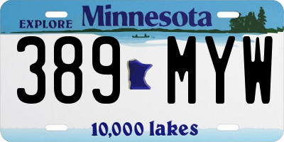 MN license plate 389MYW