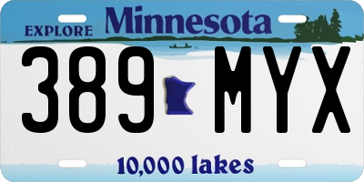 MN license plate 389MYX
