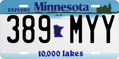 MN license plate 389MYY