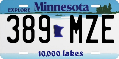 MN license plate 389MZE