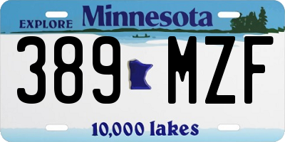 MN license plate 389MZF