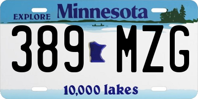 MN license plate 389MZG
