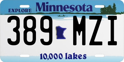 MN license plate 389MZI
