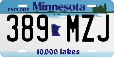 MN license plate 389MZJ