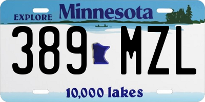 MN license plate 389MZL