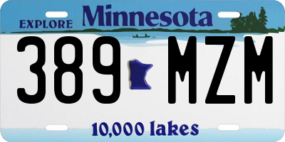 MN license plate 389MZM