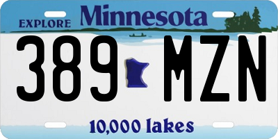 MN license plate 389MZN