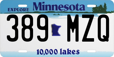 MN license plate 389MZQ