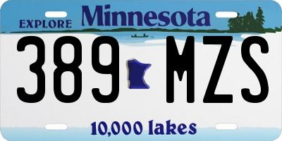 MN license plate 389MZS