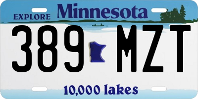 MN license plate 389MZT