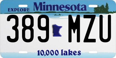 MN license plate 389MZU