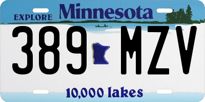 MN license plate 389MZV