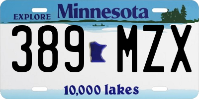 MN license plate 389MZX