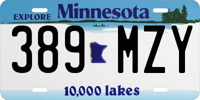 MN license plate 389MZY