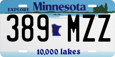 MN license plate 389MZZ