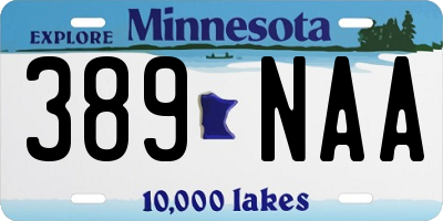 MN license plate 389NAA