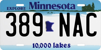 MN license plate 389NAC