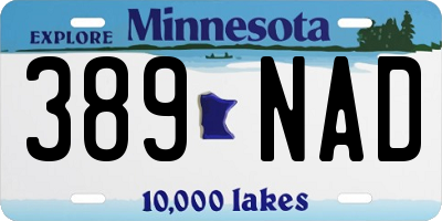MN license plate 389NAD