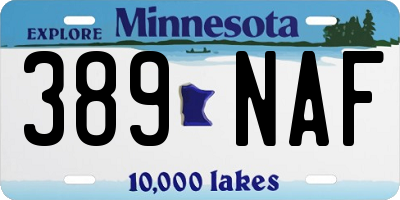 MN license plate 389NAF